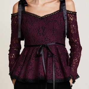EUC Alexis Krysten Maroon Lace Top Size M/Medium